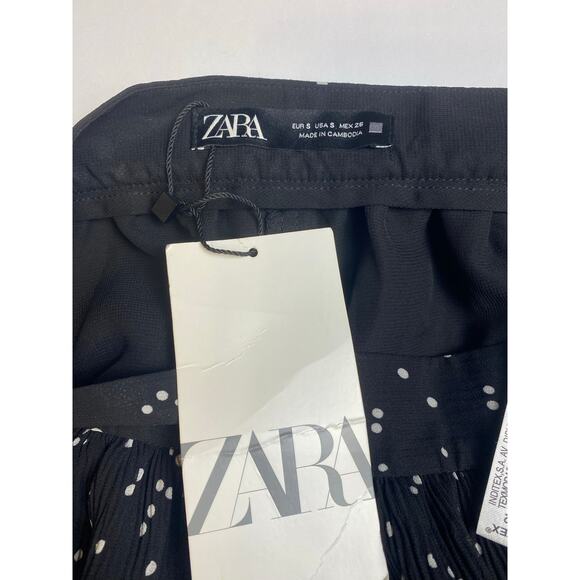 Zara Black and Silver Layered Ruffled Skort Women's Size Small NWT - Picture 3 of 10